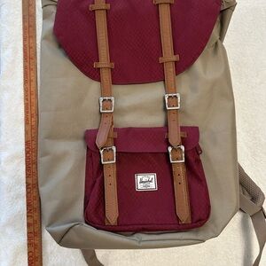 Herschel Supply Little America Burgundy and Beige Backpack